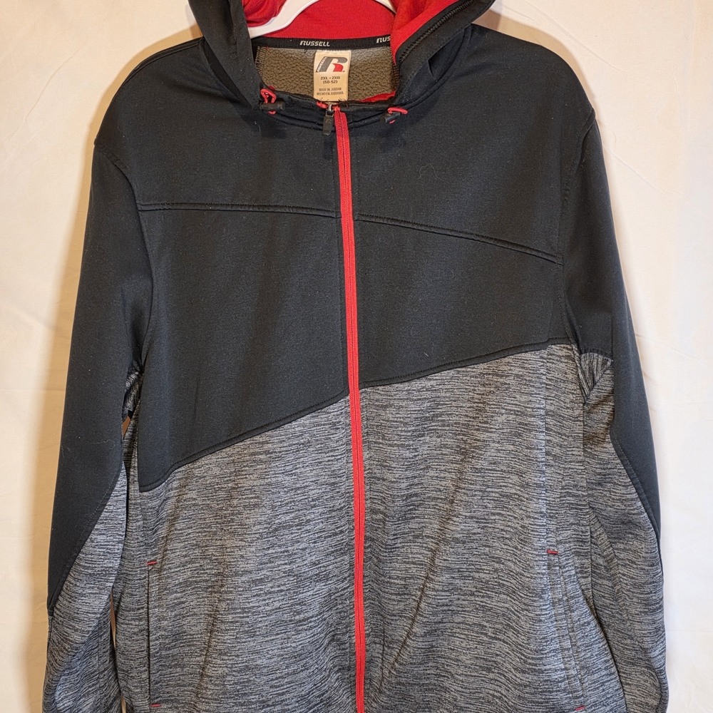 Russell Athletic Black and Gray Hoodie